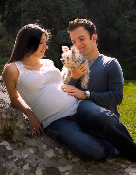 pregnant kevin weisman actor alias dog terrier love family photo