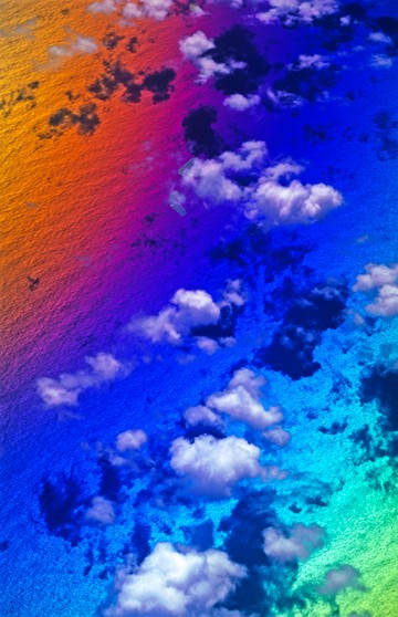 clouds effect rainbow airplane